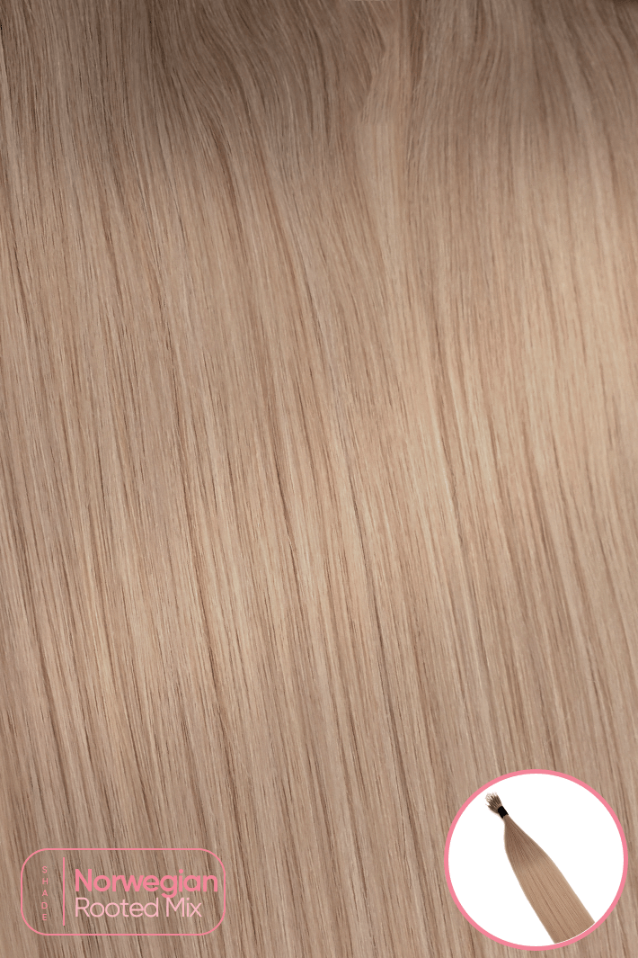 Signature Nano Tip Hair Extensions - Norwegian Rooted Blonde - 18" - Wigporium