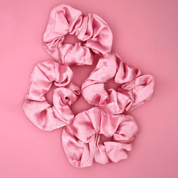 Lazy Day Scrunchies – Satin Pink - - Wigporium