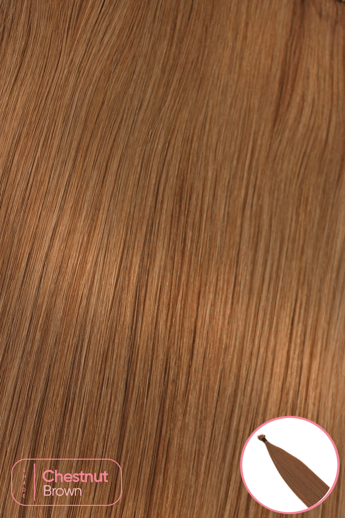Signature Nano Tip Hair Extensions - Chestnut Brown - 18" - Wigporium