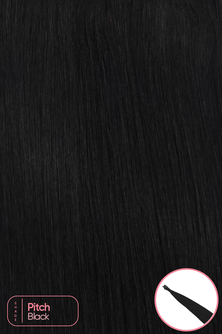 Signature Nano Tip Hair Extensions - Pitch Black - 18" - Wigporium