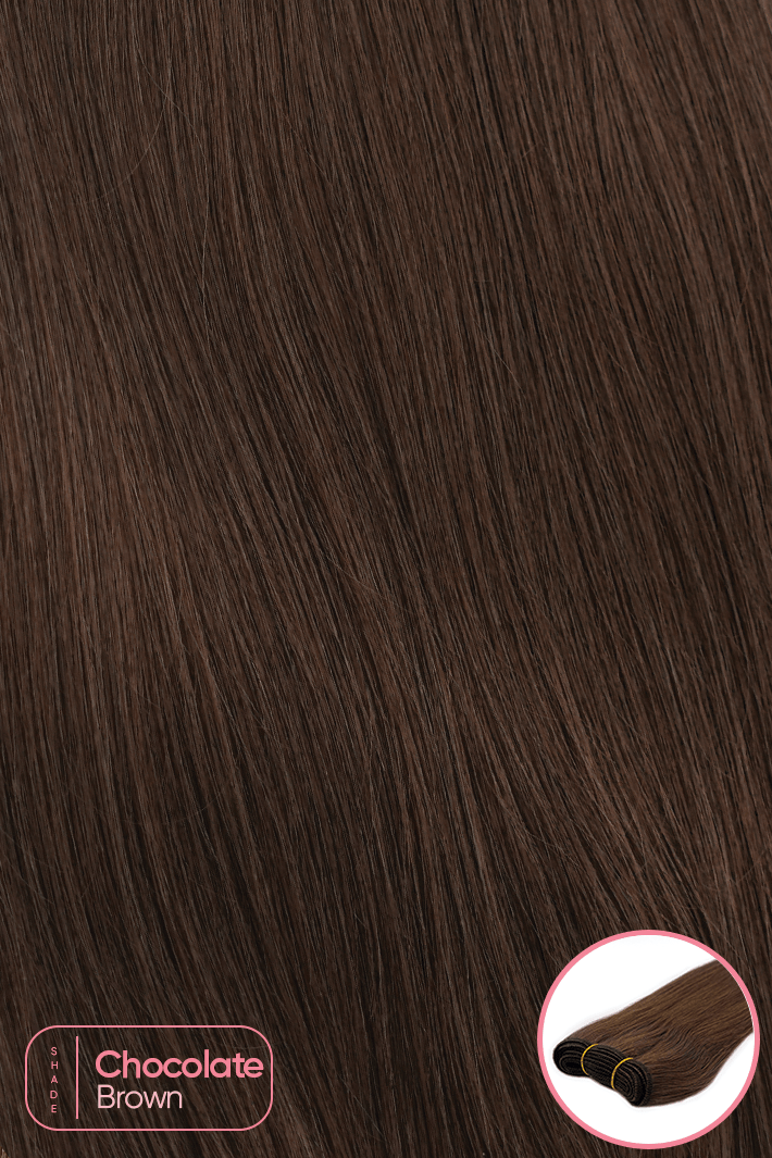 TinyTrack™ Weft/Weave Hair Extensions - Chocolate Brown - 18" - Wigporium