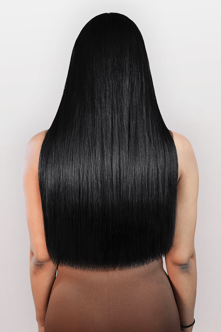 Ultrablend™ 8-piece Clip In Seamless Human Hair Extensions - Pitch Black - 18" - Wigporium