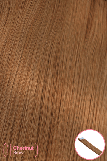 Ultrablend™ Tape In Human Hair Extensions - Chestnut Brown - 18" - Wigporium