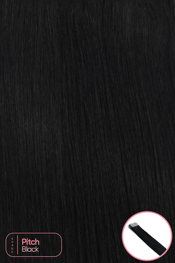 Ultrablend™ Tape In Human Hair Extensions - Pitch Black - 18" - Wigporium